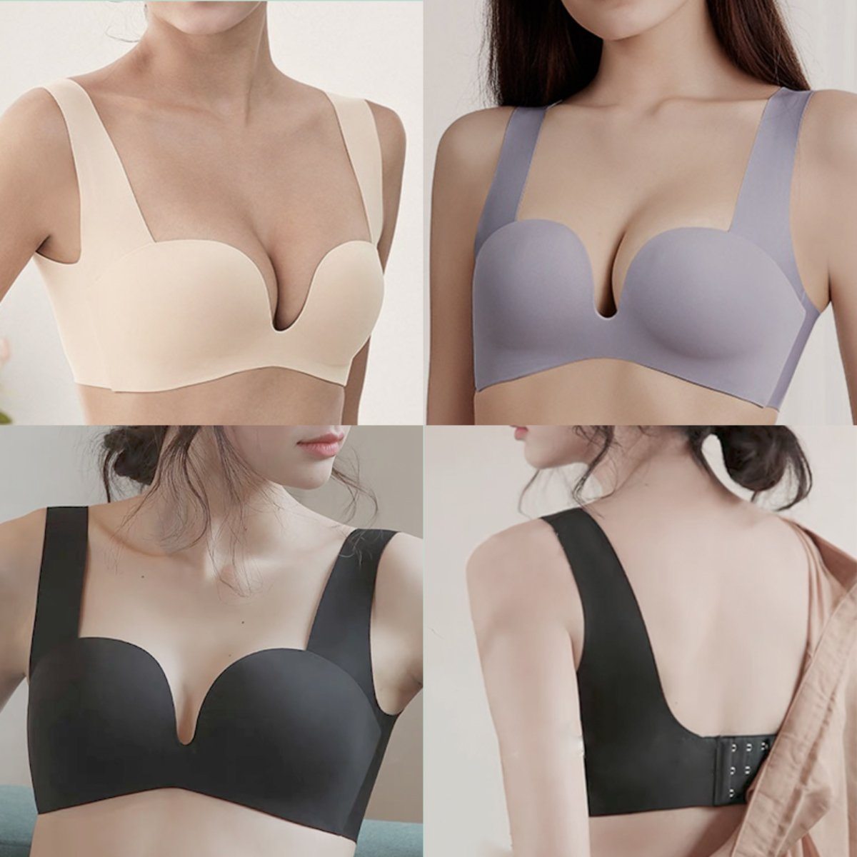 Seamless modal cotton t-shirt bra LOVEFREYA S [32/70AB] Black Bra