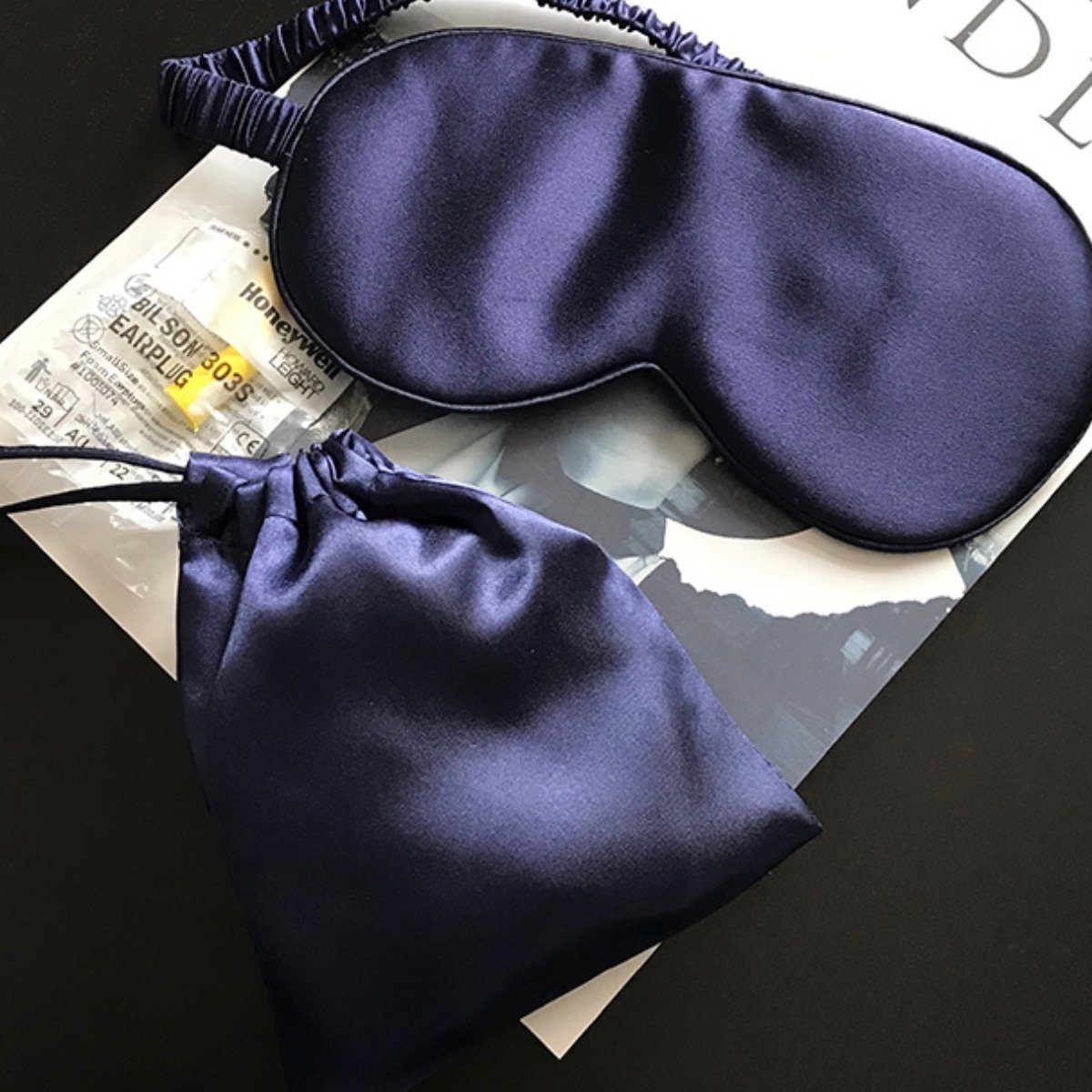 Silk eye mask set LOVEFREYA Free size Navy Bed