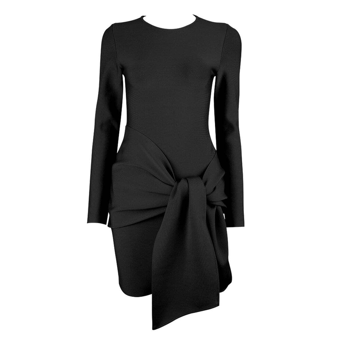 Simple long sleeve bandage LOVEFREYA XS Black colour Dress