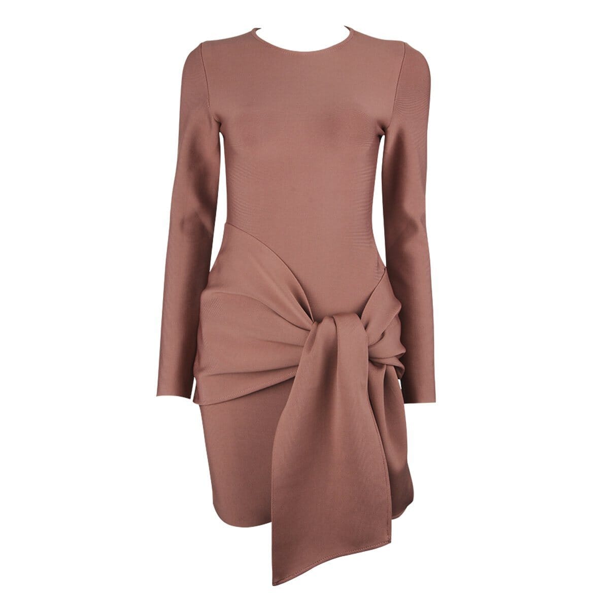 Simple long sleeve bandage LOVEFREYA XS Brown colour Dress