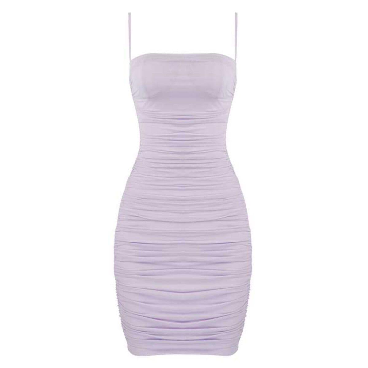 S*x bomb mesh ruched dress LOVEFREYA XS L purple colour Dress