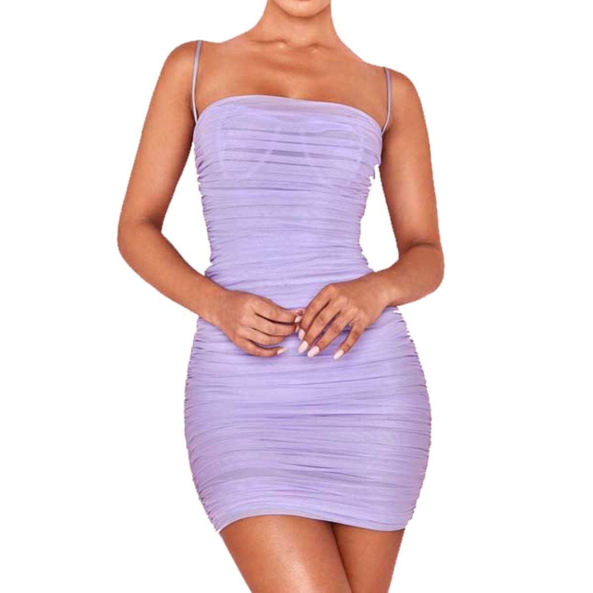 S*x bomb mesh ruched dress LOVEFREYA XS L purple Dress