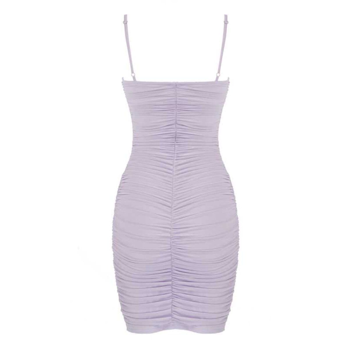 S*x bomb mesh ruched dress LOVEFREYA XS L purple colour Dress