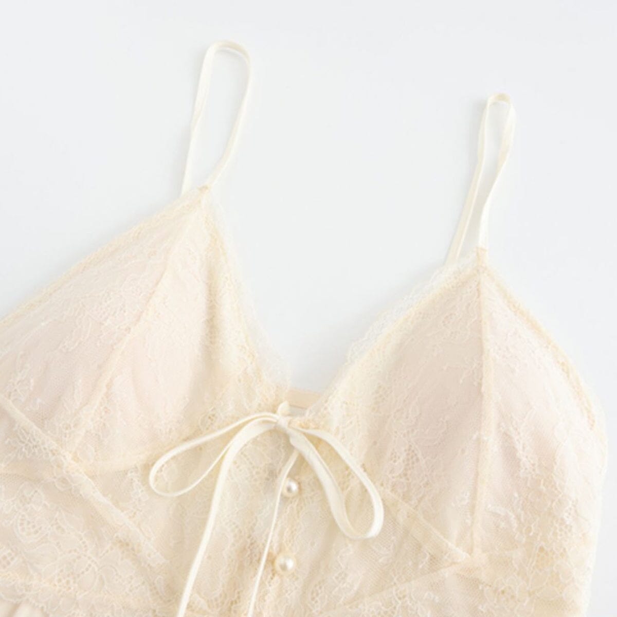 Tammy midi lace and satin slip LOVEFREYA Small Cream Intimates