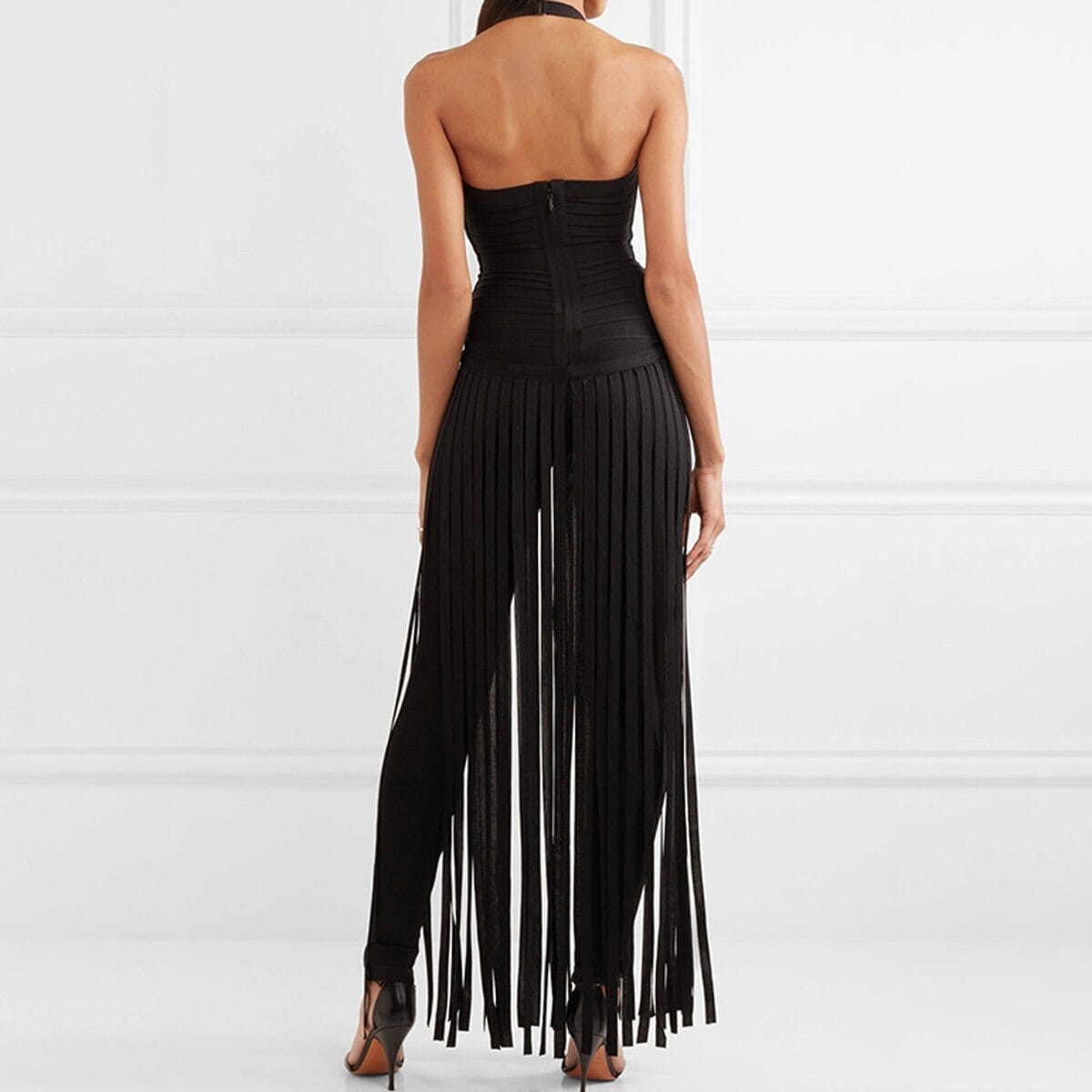 Winnie fringe bandage jumpsuit LOVEFREYA XS Black Jumpsuit